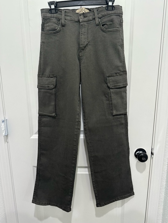 love trends Pants - Love Trends Women’s Wide Leg Cargo Pants - Olive Green Utility Style SZ 7